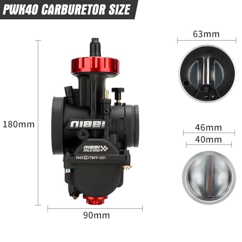 Image of NIBBI PWK 40mm Carburetor with Three Main Jets and One Pilot Jet of Performance Racing Carburetor for Replace Keihin or mikuni Carburetors