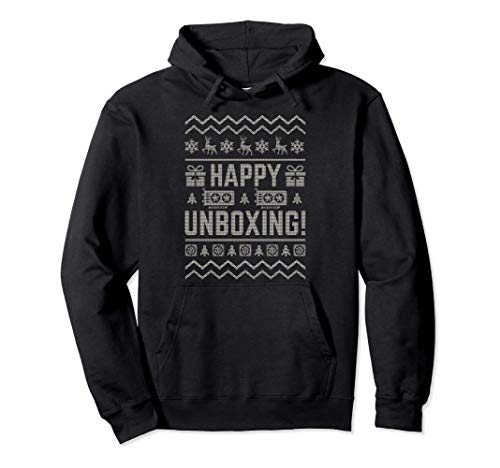 Happy Unboxing PC Gamer Christmas Sweater funny shirt Felpa con Cappuccio