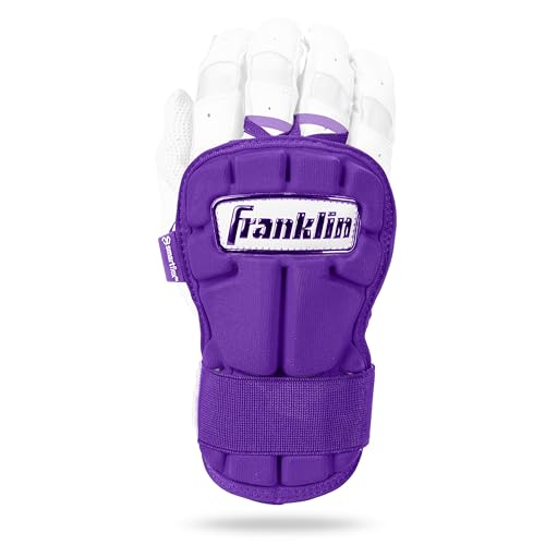 Franklin Sports Baseball Hand + Wrist Guard - PRT LG Series Adult Hand + Wrist Protector for Batting - Protective Shield - Righty + Lefty Hitters - Purple - One Size - Adult