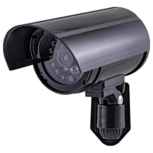 GE Decoy Security Bullet Camera with Flashing Red Light, Fake Surveillance, Realistic Looking, Outdoor Use, Black, 40661
