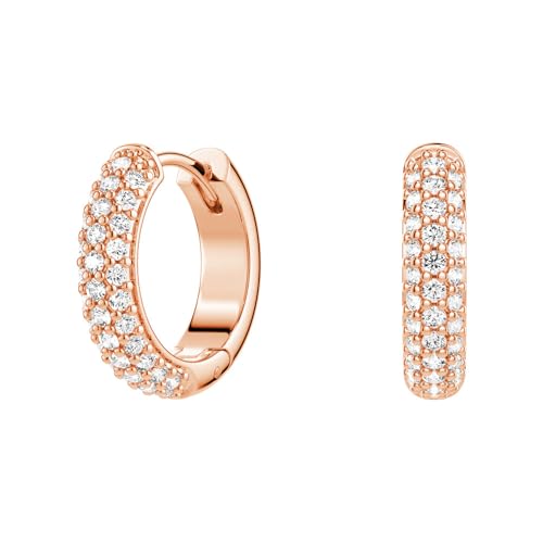 MSBLUE® Unisex Round Three Row Pavé Moissanite Hoop Earrings | Rhodium Finished Hypoallergenic | Perfect for Male and Female, Gift, Anniversary