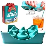 Silicone Shark Fin Ice Cube Tray, 100% Food Grade, BPA-Free Sharkweek Shark Gifts, Dishwasher Safe Silicone, Shark Party or Birthday Gift, Upright-Floating Fin Ice Mold