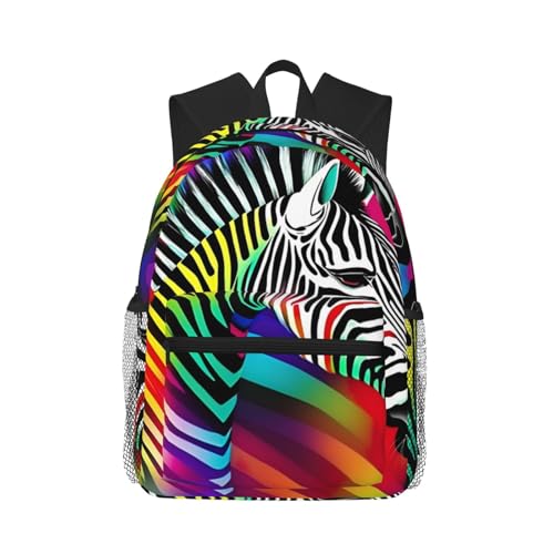 Sac à dos zèbre arc-en-ciel WURTON : le sac décontracté compact mais spacieux pour le travail