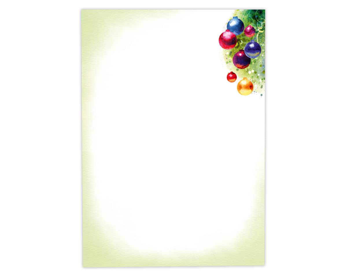 Briefpapier Weihnachten Weihnachtsbriefpapier mit Umschlag Umschlägen mit Fenster Weihnachtspapier A4 für Kunden (250 Blätter + 250 Umschläge)