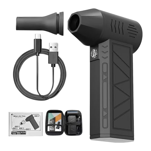 電動エアダスター - 14.3x9.3x3.9cm ブラックユニット、圧縮空気クリーナー、ダストブローツール |調整可能なクリーニングブロワーデバイス、マルチスピードエアフローマシン、キーボードPCエレクトロニクスガジェット用