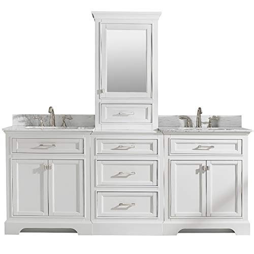 Design Element ML-96MC-WT Milano 96" Double Sink Bathroom Vanity Modular Set in White Design Element ML-96MC-WT Milano 96" Double Sink Bathroom Vanity Modular Set in White