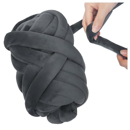 Arm Knitting Yarn for Chunky Knit Braided Blanket Hand DIY Bag Soft Thick Yarn(Dark Grey 0.55lb)