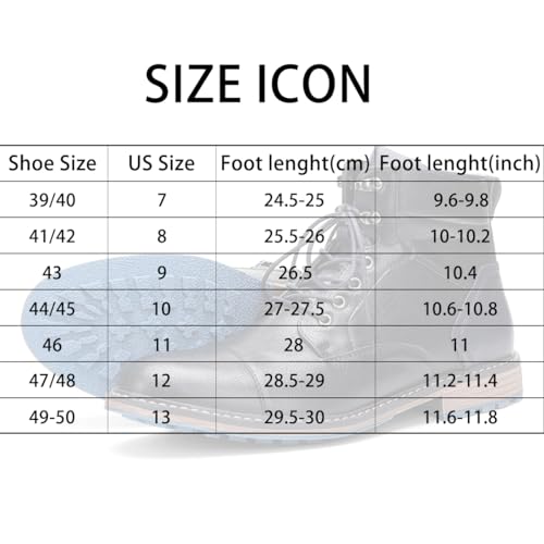 Harssidanzar Men's Motorcycle Boots,Dress Boots for Men Casual Boots Combat Ankle Dress Boots For Man KM301US3
