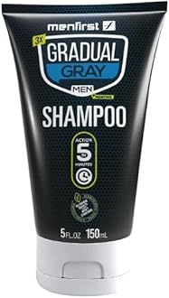 MENFIRST Gray Hair Darkening Shampoo - Gradual Hair Color for Gray Coverage, Hypoallergenic & Chemical-Free, Dark Shades