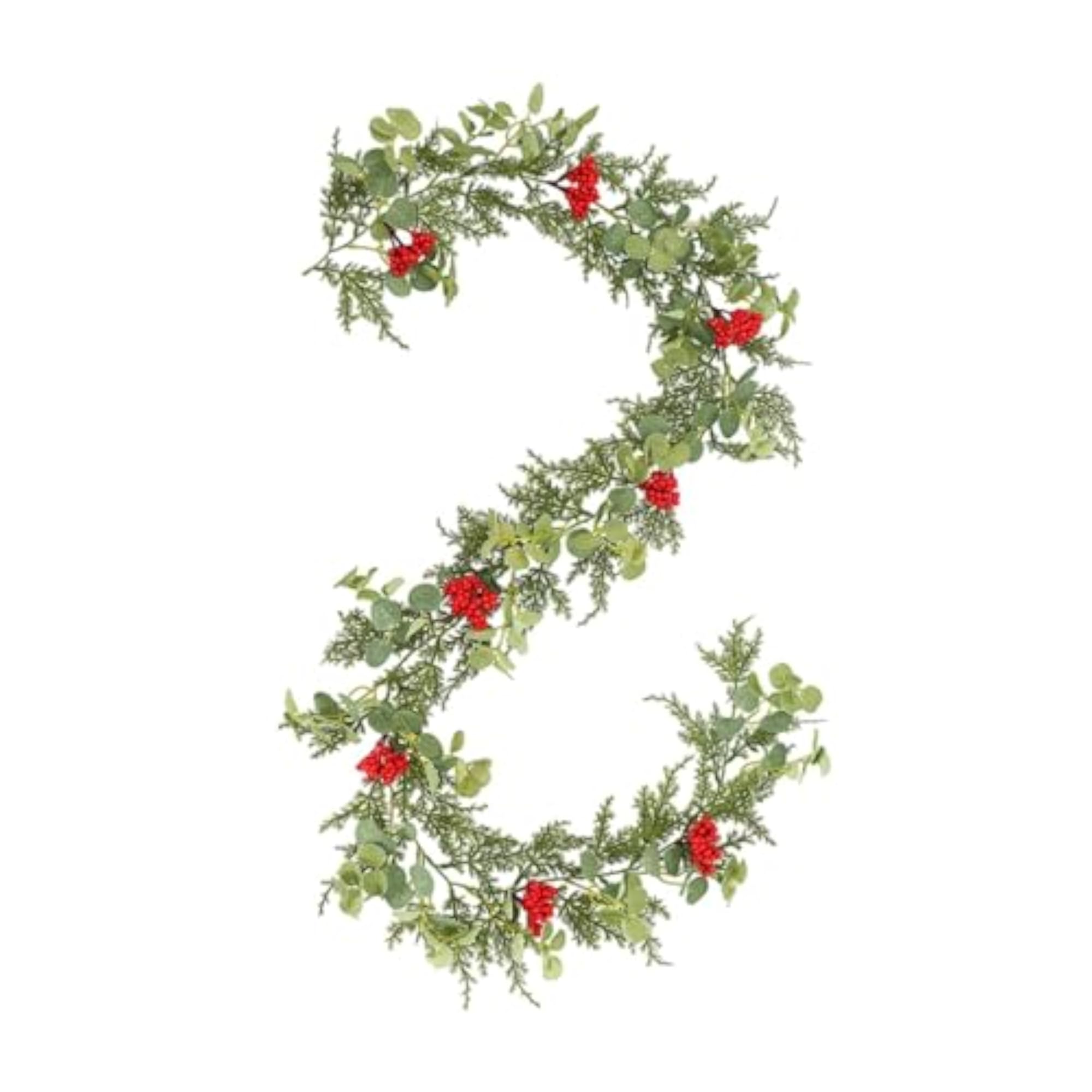 Christmas Garland with Red Berries for Home Decor