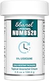 Ebanel 5% Lidocaine Numbing Cream, Pain Relief Burn Itch Cream, Maximum Strength Topical Anesthetic with...