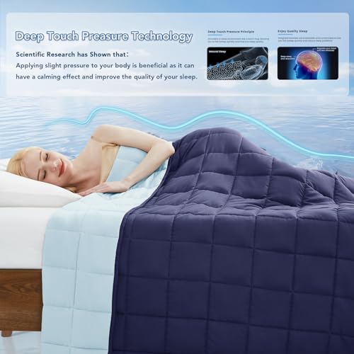Topcee Weighted Blanket for Adults (15 lbs, 60" x 80") Queen Size Soft Cooling Heavy Blanket Sleeping, Apply to 130-160 lbs Body, Thick Breathable Blanket with Glass Bead, Easy Care