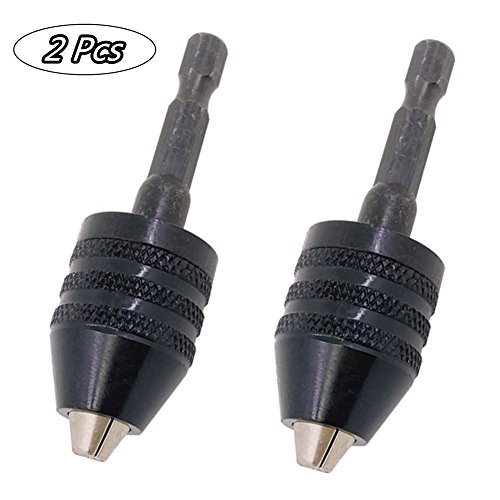 2Pcs Keyless Drill Chuck Conversion Tool,Adapter,1/4-Inch Hex Shank by Rekukos