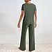 Womens 2 Piece Lounge Sets Casual Short Sleeve Knit Sweater Top and Wide Leg Pants Set Trendy Summer Outfits Clothes