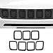 Grille Grill Cover Inserts Frame Trims Kit For 2017-2018 Jeep Compass (7pcs,Black)