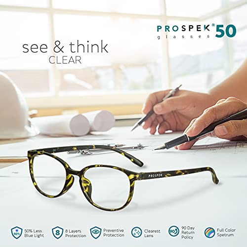 Blue Light Blocking Computer Reading Glasses Prospek Artist (+1.50 Magnification) For Women, Anti Glare Glasses, Protection From Monitor Screen, Blue Blocker Glasses, High Optical Quality Clear Lenses #TOP1