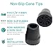 4Pcs Cane Tips 3/4 Inch Heavy Duty Rubber Cane Tips, Anti Slip Replacement Rubber Tips for Canes, Walking Sticks, Hiking Stick, Seniors Crutches, Black