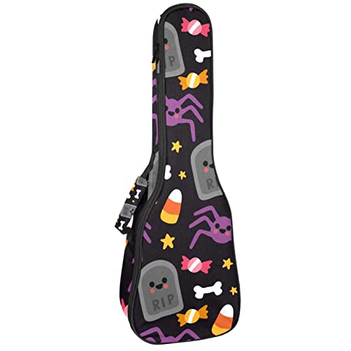 Sac pour ukulélé de concert noir avec rembourrage 10 mm et poches