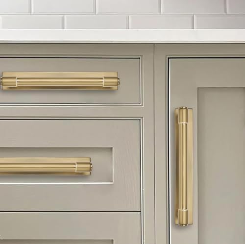 khtumeware 5 Pack 12 Inch(305 mm) Center to Center Brushed Gold Cabinet Pull Backplate with Base Plate Zinc Solid Brushed Brass Kitchen Cabinet Handles Drawer Pulls Cabinet Hardware by khtumeware - Image 4