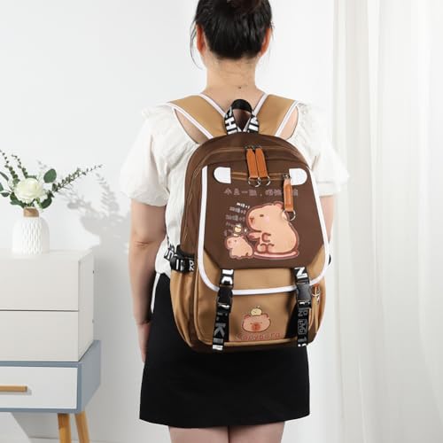 Cute Capybara Backpack Funny Cartoon Backpacks Kapibara Stuff Kawaii Backpack Capybara Gifts for Capybara Lovers3