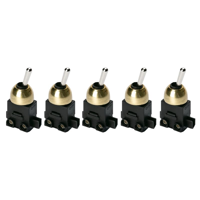 ORION LIGHTSTYLE 5 x built-in lever switch, 5 pieces, ON/OFF 250 V, 1-pole, 2 (1) A LS-2, table and wall lamps, gold