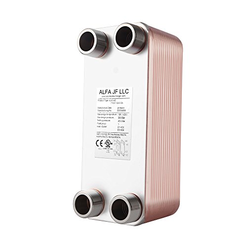 AB Plate Heat Exchanger, 4"x 12" 20 Plates Water To Water Heat Exchanger, Copper/SS316L Stainless Steel Brazed Plate Heat Exchanger For Floor Heating, Water Heating, Snow Melting