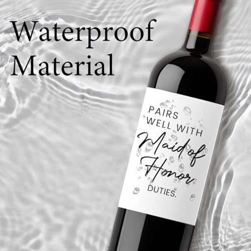 Image of FBCCZEY Matron of Honor Proposal Gifts Wedding Day Essentials Bridesmaid Duties Wedding Wine Bag with 2pcs Wine Labels Labeling Supplies
