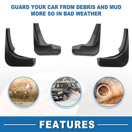 Image of Mud Flap Splash Guard with Mount Accessories Front & Rear Side Mud Guard for Chevrolet Cruze Sedan 2010-2015 (Set of 4)