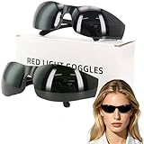 Red Light Blocking Glasses, 2 Pack Protection Eyewear Tanning Goggles for 600-900nm Red and Near-Infrared Light Exposure, Safety Glasses for LED Panel, Tanning Beds, Eye Comfort Gift for Men & Women