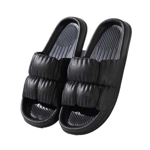 Slippers Indoor Outdoor Soft Bottom Slippers Bathroom Anti-Slip Shower Shoes Men and Women Eva Slippers Summer Sandals(Black,44-45)