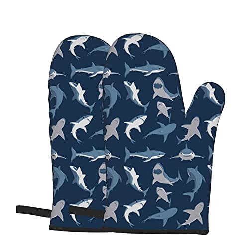 Fish Oven Mitts/Gloves 1 Pair, For Home Kitchen Cooking Baking Bbq For Women/Men,Navy Blue #TOP15