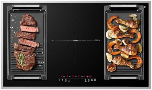 GASLAND IH905BFB 90 cm Autarkes Induktionskochfeld, 5 Zonen Einbau Induktionskochfelder mit Edelstahlrahmen, FlexInduction für BBQ, PowerBoost schnelleres Kochen, 10000W (Ohne Brat