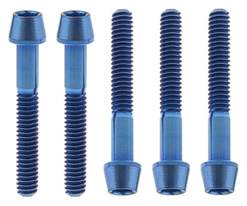 Vis Allen M6x35mm en titane conique bleu pour vélo lot de 5