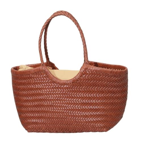 Sac à main en cuir de vache véritable tissé main pour femme élégante