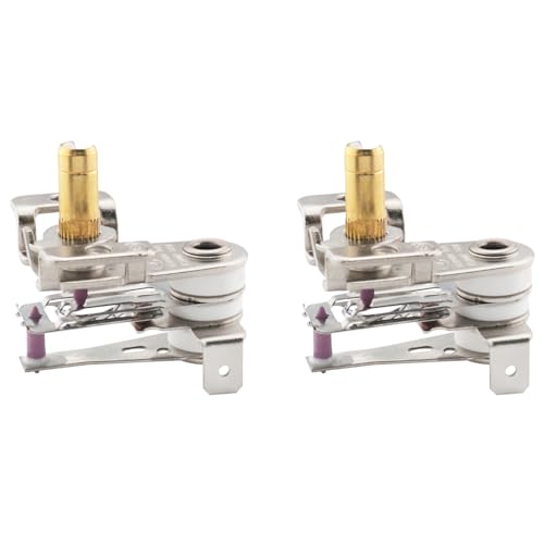 ZZLZX 2PCS Adjustable Temperature Control Switch 1.42x1.42 inch Metal Electric Heating Thermostat 16A 250VAC for Oven Iron Deep Fryer Toaster