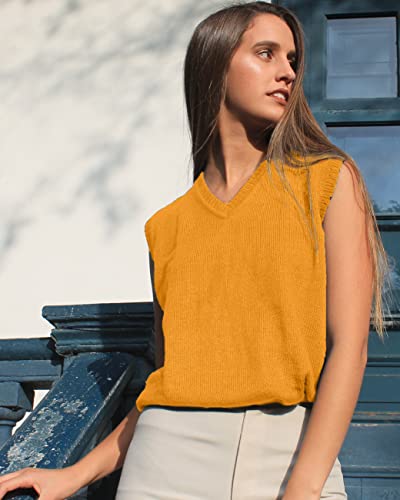 Image of TINKUY Peru Women's Alpaca Wool V-Neck Sweater Vest - Soft Knitted Pullover - Authentic Peruvian Wool - Sizes S-2XL
