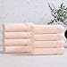 Superior Egyptian Cotton 8-Piece Hand Towel Set, Towel Basics For Quick Dry, Absorbent Small Towels, Facial, Spa, Kitchen, Bathroom Essentials, Apartment, Guest Bath, Soft, Washcloth, Peach