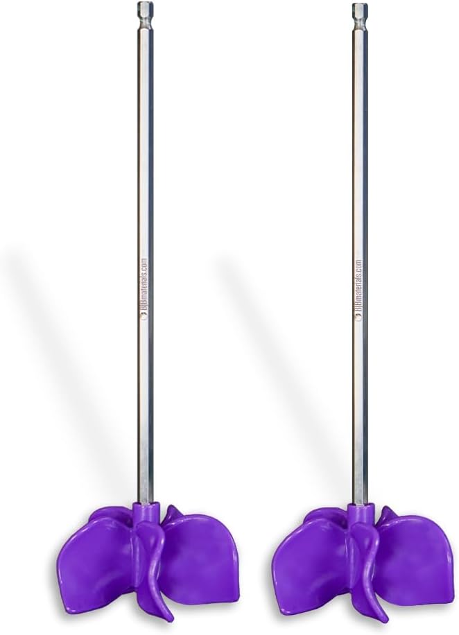 BJB - ZipMixer 2 Pack – 2 Stainless Steel Shaft + 2 Easy-Clean, Corner-Scraping, Mixing Blades – for Epoxy, Resin, Urethane & Silicone | Ideal for 2-Part Systems