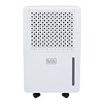 BLACK+DECKER 12L Smart Dehumidifier & Ionizer, 4 Modes, Quiet, 2.1L Water Tank, 24 Hour Timer, White, BXEH60016GB