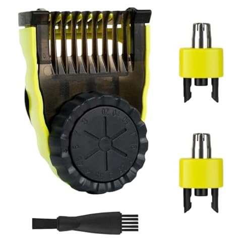 Adjustable Guide Comb Guard for One Blade QP2520 QP2530 QP2620 Nose Trimmer Replacement Blades Heads - Compatible with Philips Norelco One Blade Attachments Includes Guide Comb and Nose Trimmer Cover