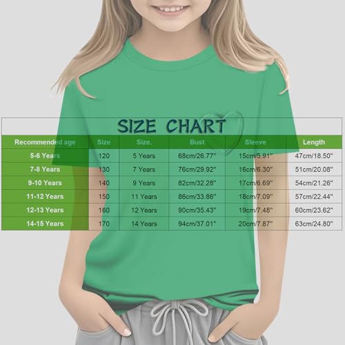 Girls Short Sleeve T-Shirts Solid Color Basic Tee Tops Summer Cute Love Pocket Casual Tshirts2