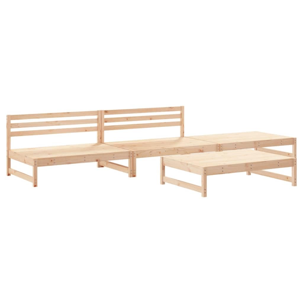 Salon de jardin 4 pcs vidaXL en bois de pin avec banc et table