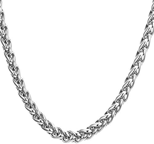 Nakabh Stainless Steel Elegant Statement Necklace Chain for Boys and Men