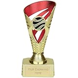 TROPHIESPLUSMEDALS Personalised Gold & Red Trophy Cup