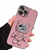 HOOl Flüssig Bär Astronaut Hülle Ständer Handyhülle für iPhone 11,Galvanisierte Cute Raumfahrer Weich Silikon Glitzer Treibsand Schutzhülle Ultra Dünn Case Kickständer