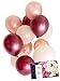 Burgundy Rose Gold Cream Latex Party Balloon Decoration 30 x Tough 12" Hen Bridal Wedding Birthday Party Baby Shower Photobooth, Backdrop, Balloon Arch - by TOKYO SATURDAY (Burgundy Rose, 30)