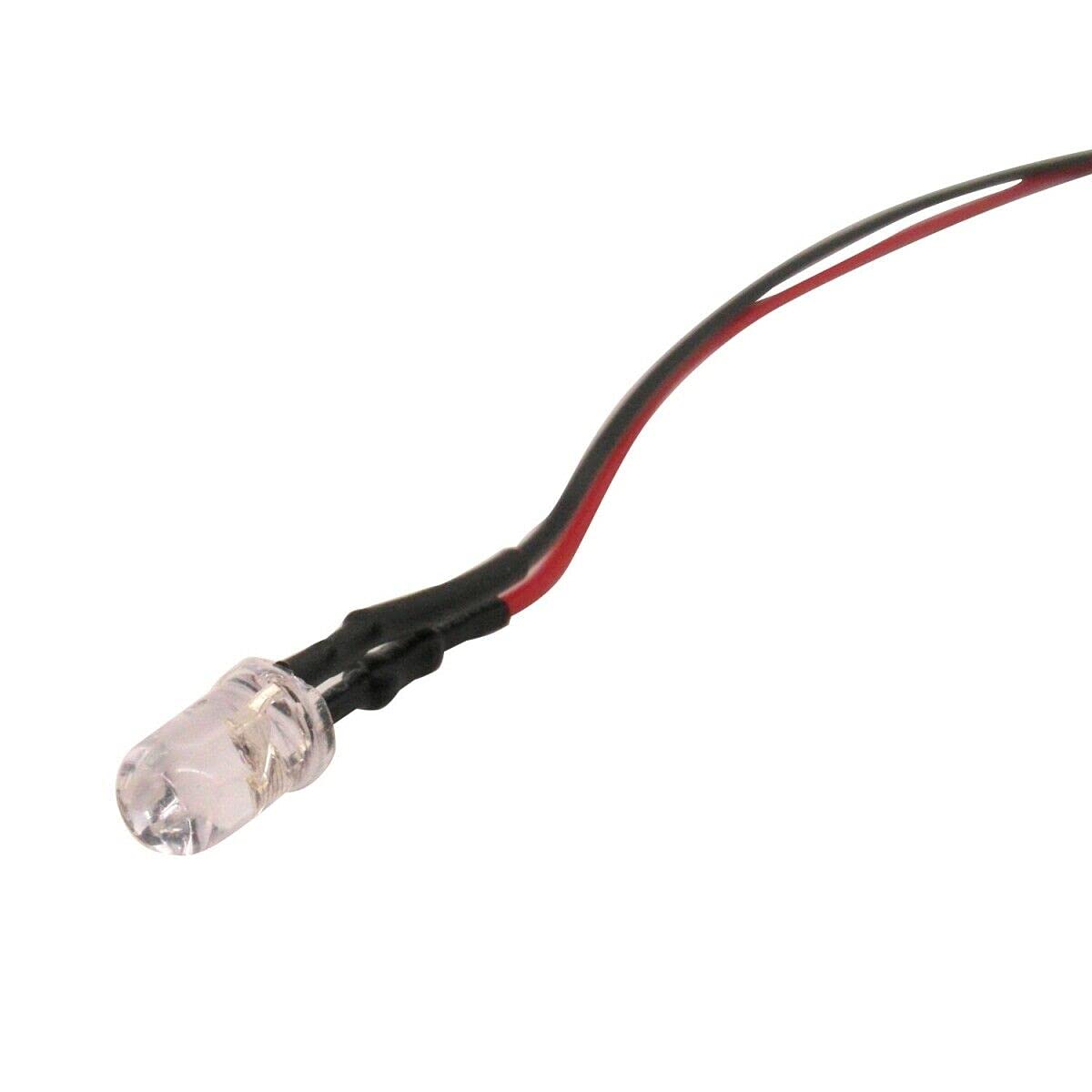 2X Blue LED Light Single Bulb Pre-Wired Light 5-12V 5mm Bright Round Top Clear — view 4