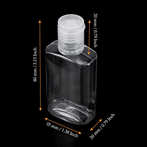 100 PCS 1 oz Clear Travel Bottles, 30ml Refillable Portable Plastic Bottles with Flip Cap for Travel, Outdoor Camping, Business Trip2