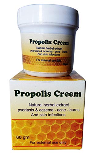 4 Pack Bee Propolis Herbal Cream With Honey Bee Wax & Aloe Vera Psoriasis Eczema Acne Burns Skin Infection Organic Soothing Soothe Skin Care Moisture Moisturizer All Body Face Hand 2.11 oz / 60 gm Each Pack