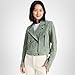 [BLANKNYC] Women's Basil Real Suede Moto Jacket, Basil, Green, XS